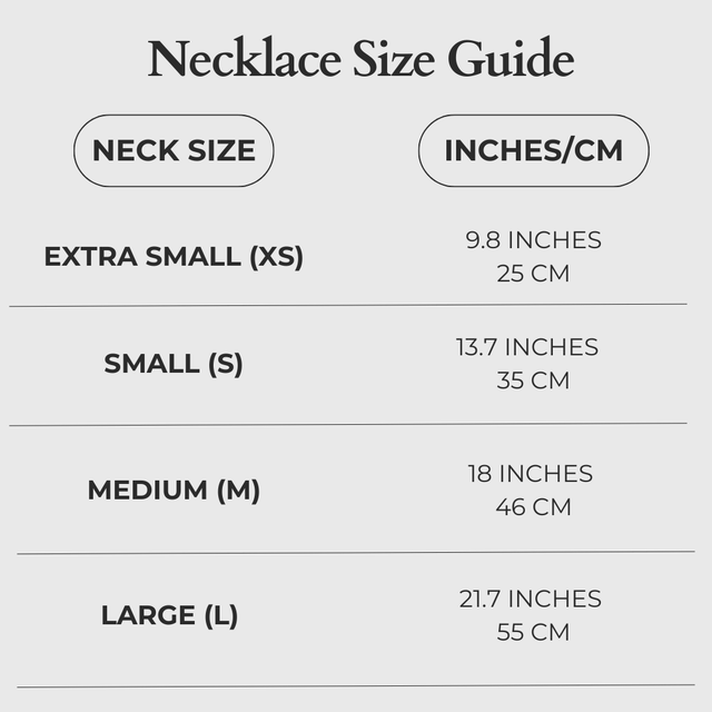 Necklace size guide